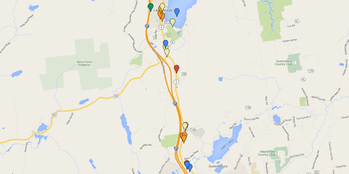 Map of Lake George Attractions