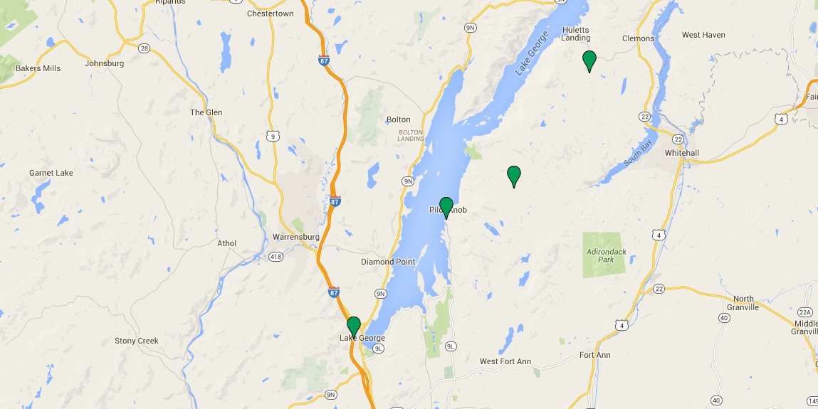 Map of Lake George hiking